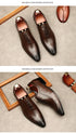 Italian Handmade Men's Oxford Shoes Real Calf Leather Classic Brogue Business Wedding Dress Shoes