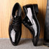 Luxury Italian Patent Leather Men's Oxford Shoes - Pointed Toe Wedding Dress Derbies