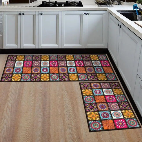 Anti-Slip Geometric Kitchen Mat Area Rugs for Living Room Bathroom and Hallway