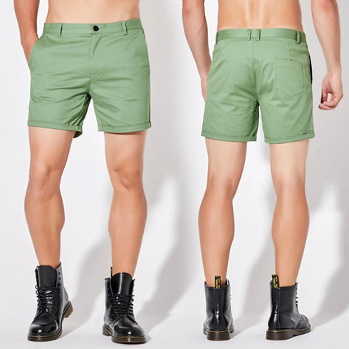 Man Shorts Summer Cotton Middle Waist Male Elastic Waist Casual Business Shorts