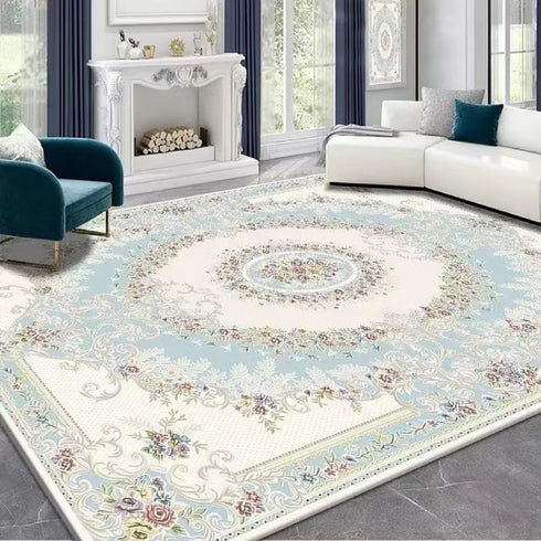 French Retro Persian Carpet Non Slip Mat for Living Room and Bedroom Rug