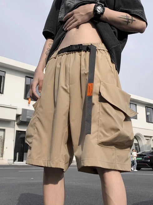 Summer Men's Functional Cargo Shorts Multi-Pocket Baggy Gym Shorts Streetwear Bermuda