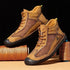 Retro Hand-Stitched Leather Ankle Boots for Men - Casual Autumn Footwear
