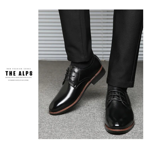 Men Breathable Leather Shoes Soft Sole Business Casual Footwear