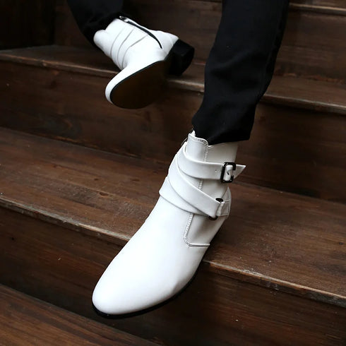 Stylish Leather Chelsea Boots for Men - Designer Casual and Formal Buckle Strap Footwear