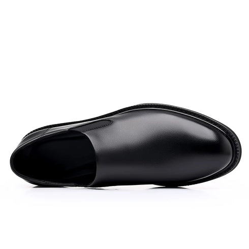 Stylish Men's Oxford Dress Shoes for Business, Weddings, and Office Wear - Elegant Genuine Leather Slip-On Loafers for Casual Occasions