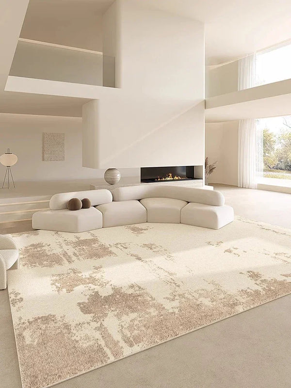 Abstract Beige Carpet Artistic Creative Living Room Decorative Area Rug Soft Non-slip Design