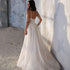 Spaghetti Strap Wedding Dress A-Line Sleeveless Lace Appliques Backless Beach