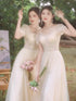 Bridesmaid Dress With Square Neck And Bow Ankle Length Organza With Floral Appliques Bridal Gown Style