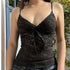 See Through Lace Cami Crop Top Sleeveless V Neck Sexy Tank Top Women Summer Y2K Gothic Aesthetic