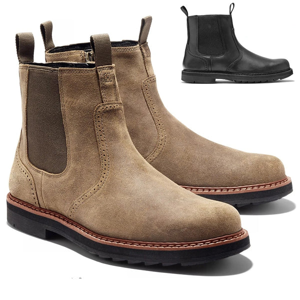 Stylish Handmade Men's Chelsea Boots - Comfortable Retro Leather Footwear for Commute and Adventure