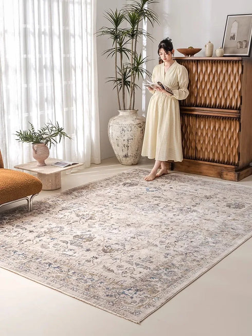 Retro Living Room Carpet Nordic Luxury Fashion Area Rug Fluffy Sofa Mat