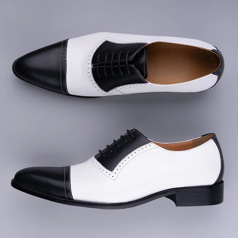 Versatile Lace-Up Oxford Style Dress Shoes for Men - Formal Office & Casual Suit Footwear