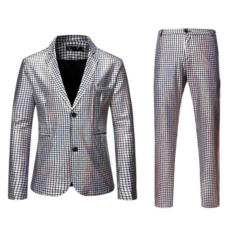Shiny Sequin Men's Performance Suit Set for Disco, Cosplay, and Stage Events - Sizes S-3XL