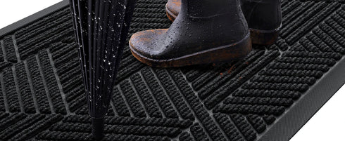 Absorbent Low Profile Entryway Rug Non-Slip Washable Welcome Mat for Heavy Duty Use