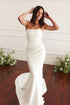 Kyoto White Strapless Mermaid Wedding Dress Pleated Formal