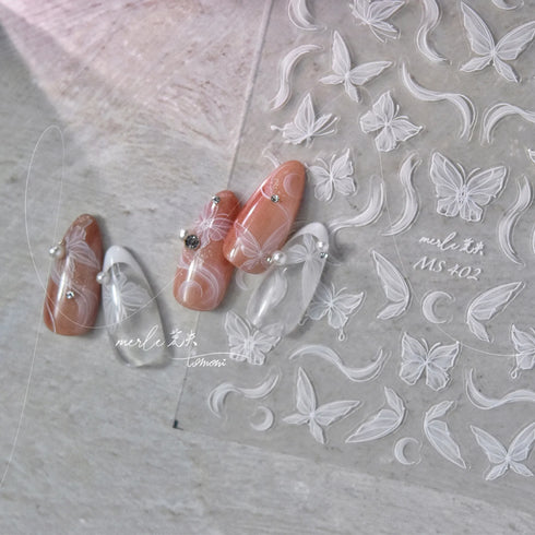 Kawaii Hydrangea 5D Embossed Flower Nail Art Stickers - Self-Adhesive Transfer Decals for Stunning DIY Nail Decoration