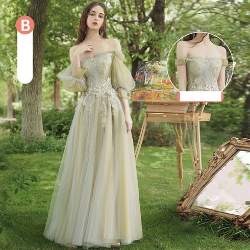 Strapless Applique Tulle Bridesmaid Dress With Floral Embellishments Evening Gown