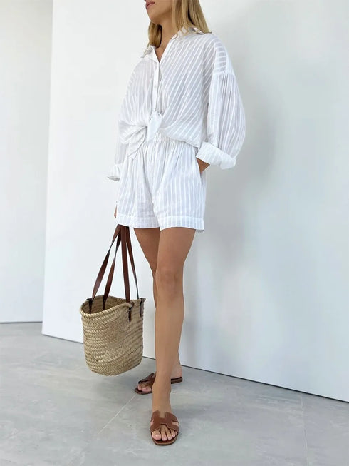 Cotton Fashion Versatile Casual Set for Women in Summer