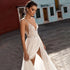 Customized Beach Tulle Wedding Dresses Boho Side Split A-Line