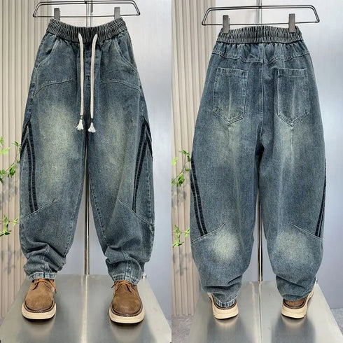 Fashion Loose Hip Hop Striped Jeans Retro Style Men Clothing