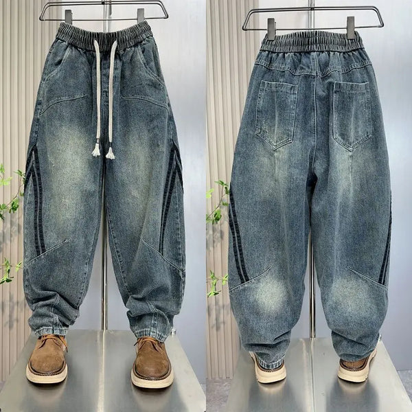 Fashion Loose Hip Hop Striped Jeans Retro Style Men Clothing