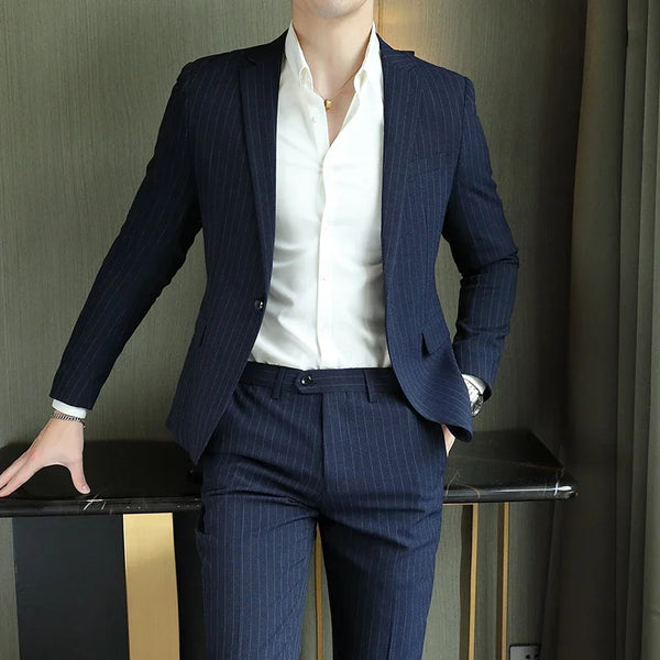 Stylish Men's Two-Piece Suit Set for Weddings and Business Casual Events