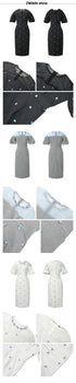 Work Style Striped Floral Formal Occasion Dress Women Clothes