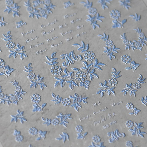 Kawaii Hydrangea 5D Embossed Flower Nail Art Stickers - Self-Adhesive Transfer Decals for Stunning DIY Nail Decoration