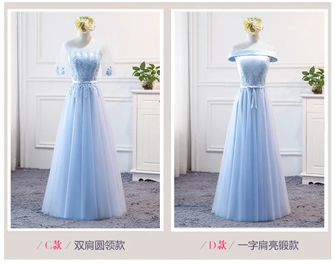Prom Dress Elegant Floor-Length Tulle Gown With Appliques For Bridesmaid Dress Ideal For Banquet And Formal Event