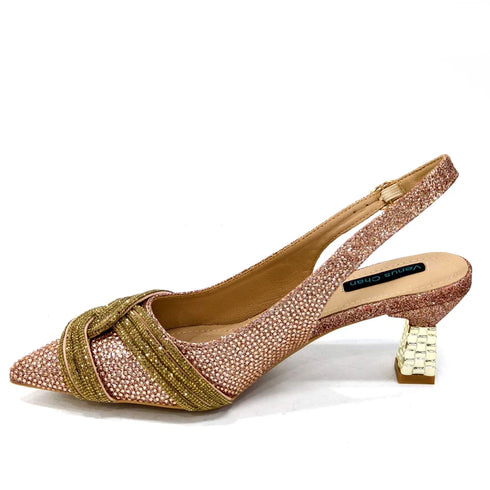 Italian Design Texture Shoes And Bags Rhinestones High Heels