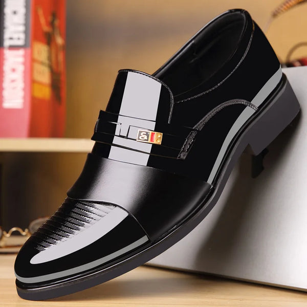 Elegant Round Toe Men's Dress Shoes for Wedding Party and Office Events