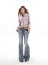 American Retro Y2K Flare Jeans for Women - Trendy Scratched Slim Bell Bottoms Perfect for Fall Outfits with Jeans and Hip Hop High Street Style