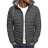 Oversized Men's Detachable Hat Padded Hooded Cardigan with Drawstring - Thick Warm Winter Jacket Outerwear for Casual Style
