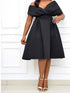 Dress Women Mid Length Dresses A Line Slim Fit V Neck Summer