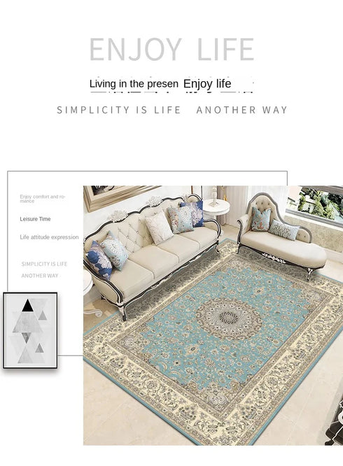 Retro Persian Carpet Blanket for Bedroom and Living Room Decor