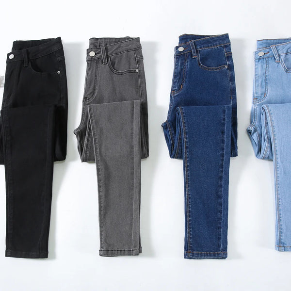 High Waist Slim Skinny Jeans For Women Jeans, Stretch Denim Pencil Pants, Streetwear Style