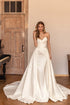 Customized Luxury Sweetheart Mermaid Satin Wedding Dress with Detachable Skirt and Backless Lace Up Design