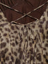 TRAF Women's Vacation Style Printed Silk Mesh V Neck Halter Mini Dress