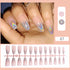 24pcs Glamorous Press-On Nails with Pink Glitter and Nude Finish – Perfect for Summer Nail Art, Trendy False Nails for Women, Full Nail Tips for Any Occasion