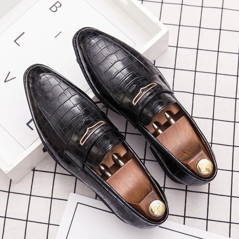Stylish Italian Leather Penny Loafers for Men - Classic Dress Shoes for Weddings and Formal Events, Available in Big Sizes 38-48