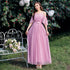Bridesmaid Dress Elegant Tulle Ankle Length Gown With Elastic Waistband And Appliques Bridesmaid Dresses