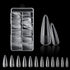 120Pcs Clear Frosted Stiletto, Almond, and Square Fake Nails - Full Coverage Gel X Coffin Manicure Tips for Stunning Autumn Nails