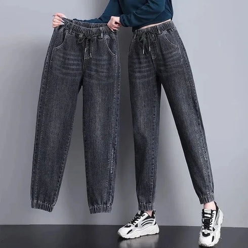 High Waist Denim Harlan Pants for Women Casual Ankle Length