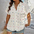 Women’s Summer Heart Print Shirt Casual Plus Size Button Down Top