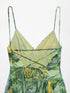 TRAF Women's Vacation Style Printed Silk Mesh V Neck Halter Mini Dress