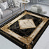 Black Gold Marble Area Rug for Living Room and Home Decor Anti-Slip Floor Mat