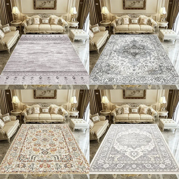 European Retro Area Rug for Living Room Hallway Bedroom Lounge Non-Slip Mat