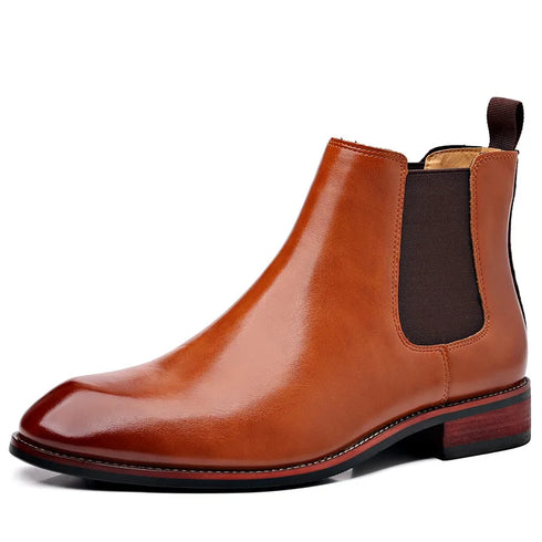 Stylish Men's Chelsea Boots - Classic Leather Ankle Shoes for Casual Wear