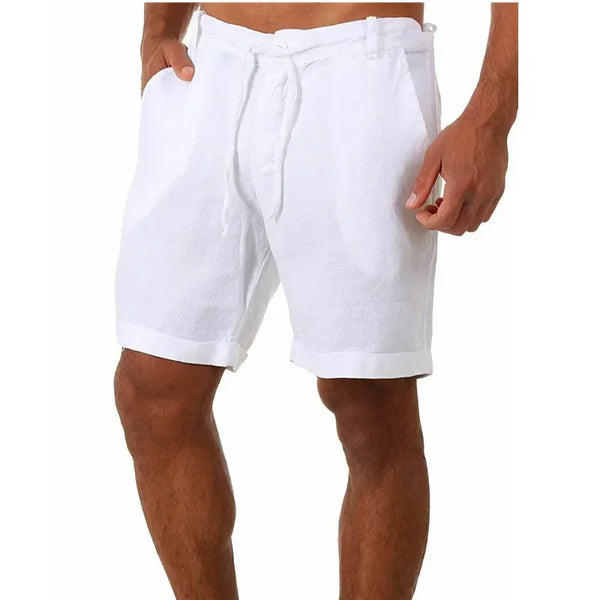 Men's Linen Shorts Casual Breathable Jogging Pants Streetwear